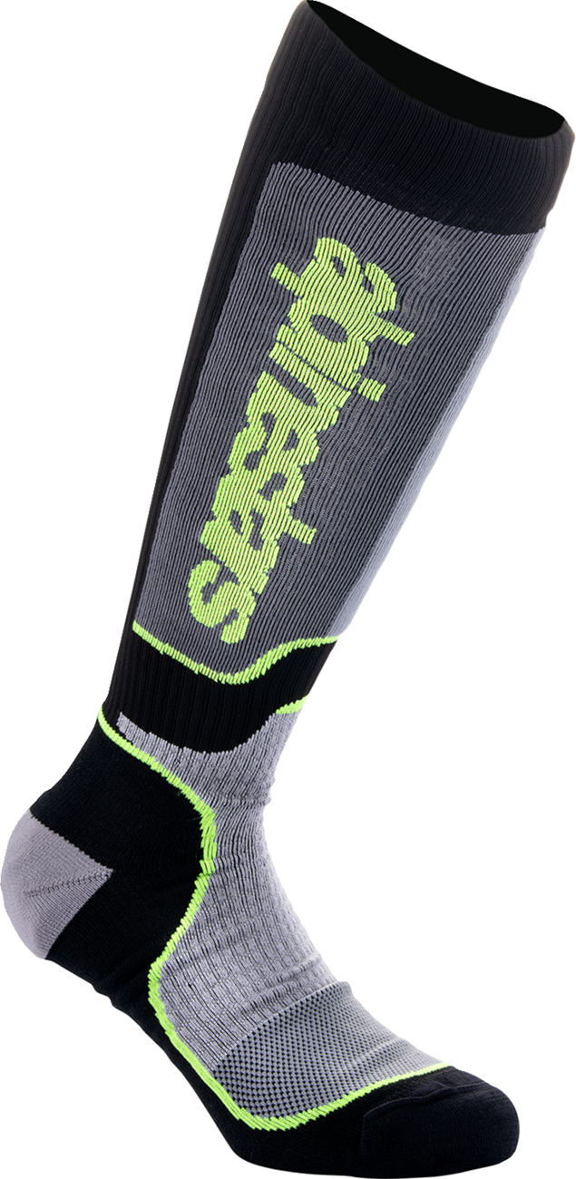 Alpinestars - Youth MX Plus Socks - Black/Gray/Yellow