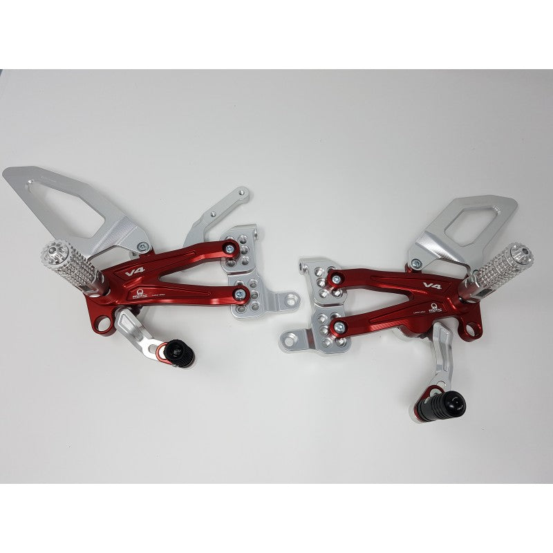 PE406PR - CNC Racing PRAMAC RACING LIMITED EDITION RPS Adjustable Rearset for the Ducati Panigale V4 / S / Speciale / R - Aluminum Heel Guards