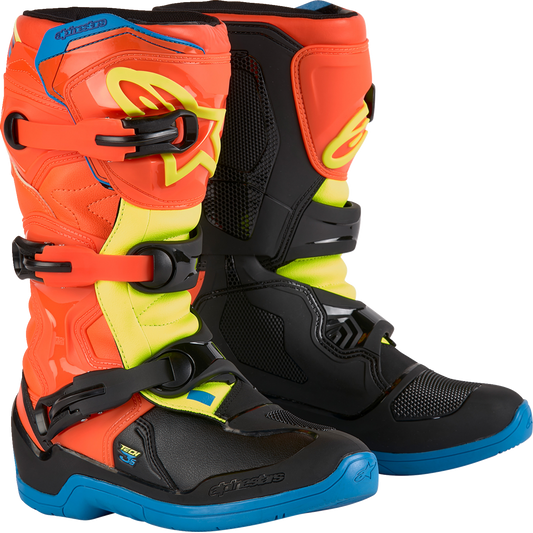 Alpinestars - Youth Tech3S Boots - Orange/Blue/Yellow/Black