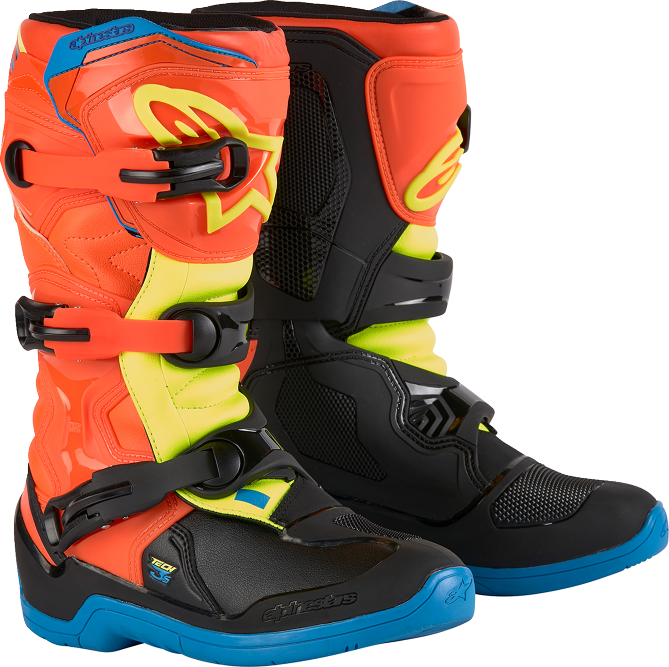 Alpinestars - Youth Tech3S Boots - Orange/Blue/Yellow/Black