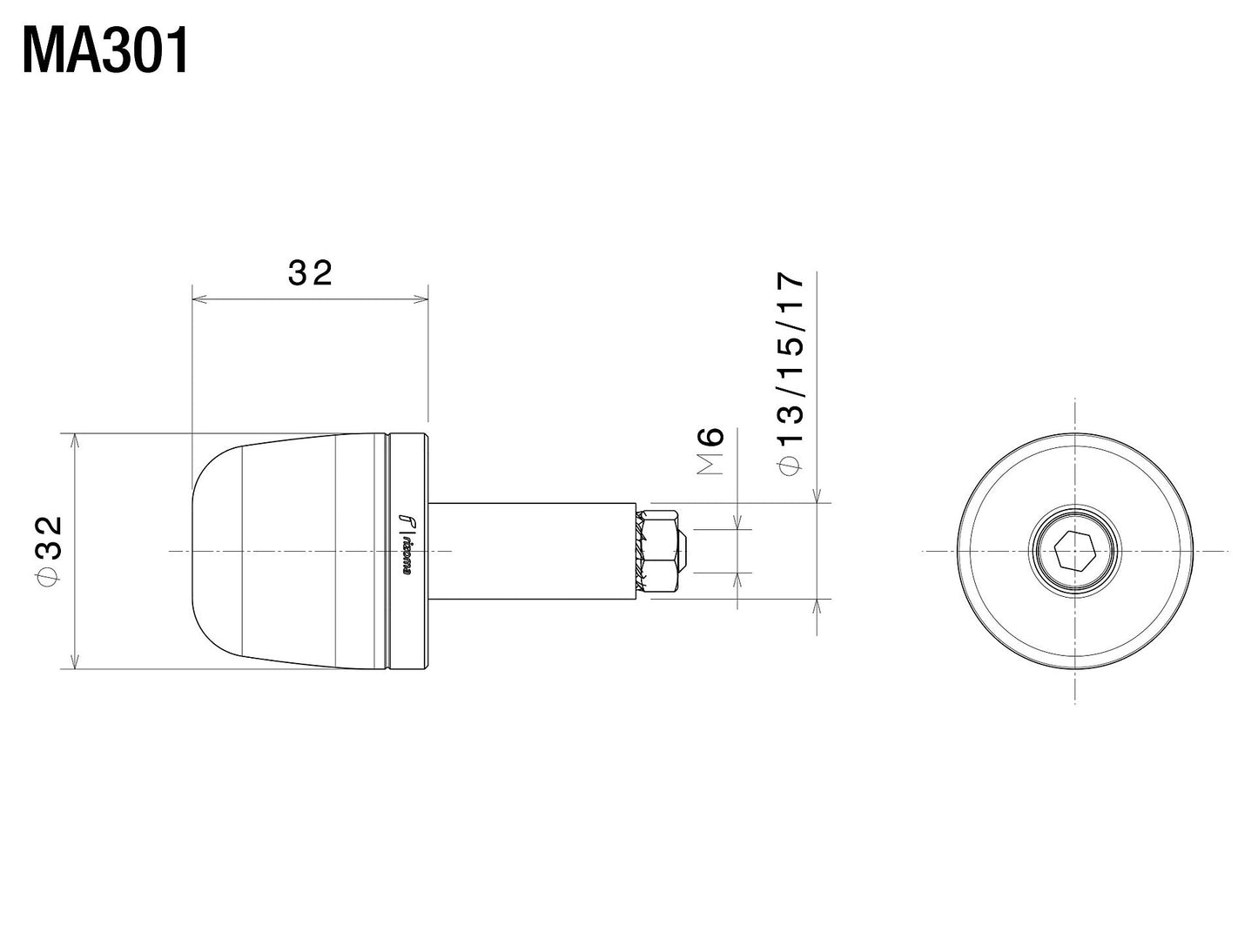 MA301 - RIZOMA - Proguard System Single Bar-End Plug