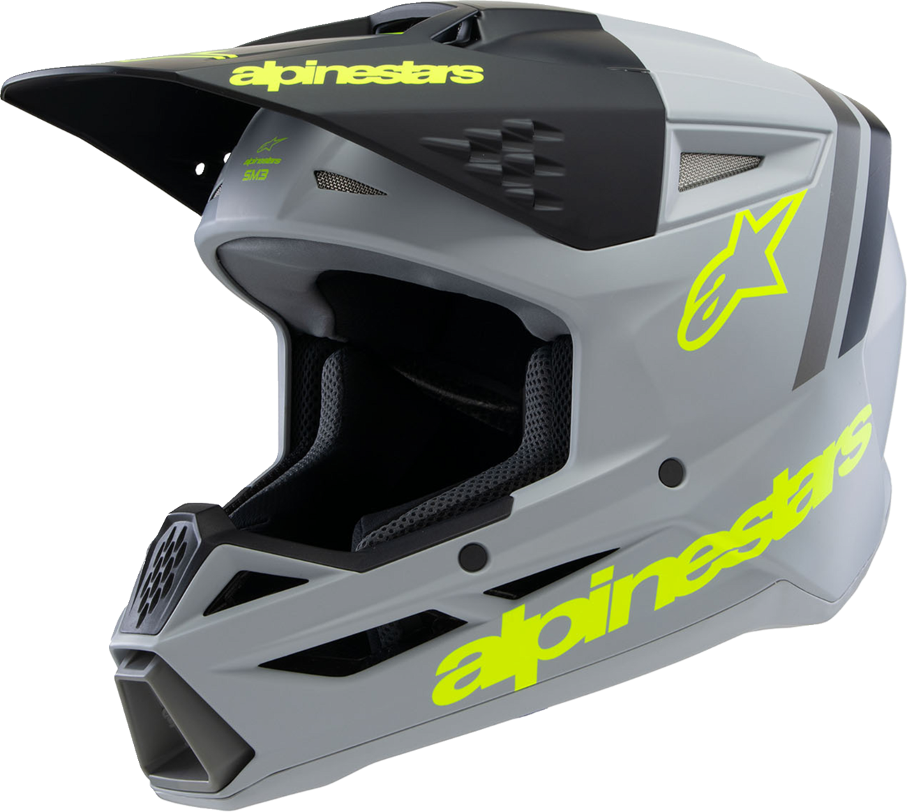 Alpinestars - Youth SM3 Helmet - Radium - Matte Gray/Black/Yellow Fluo