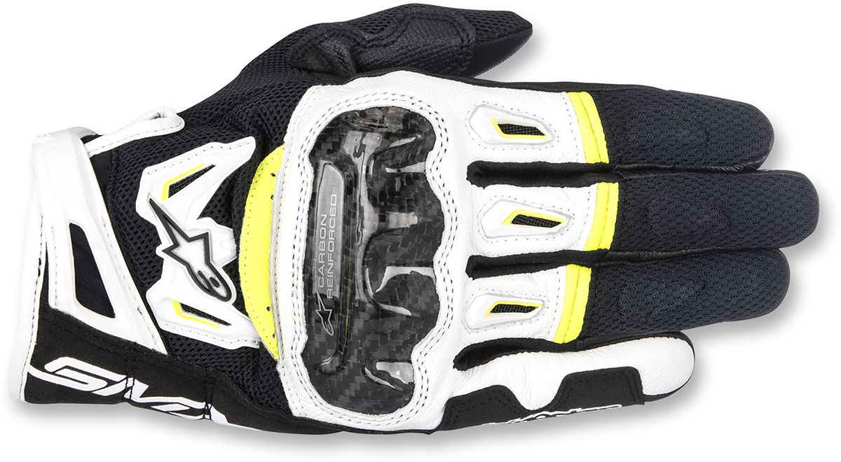 Alpinestars - SMX-2 Air Carbon V2 Gloves - Black/White/Fluo Yellow