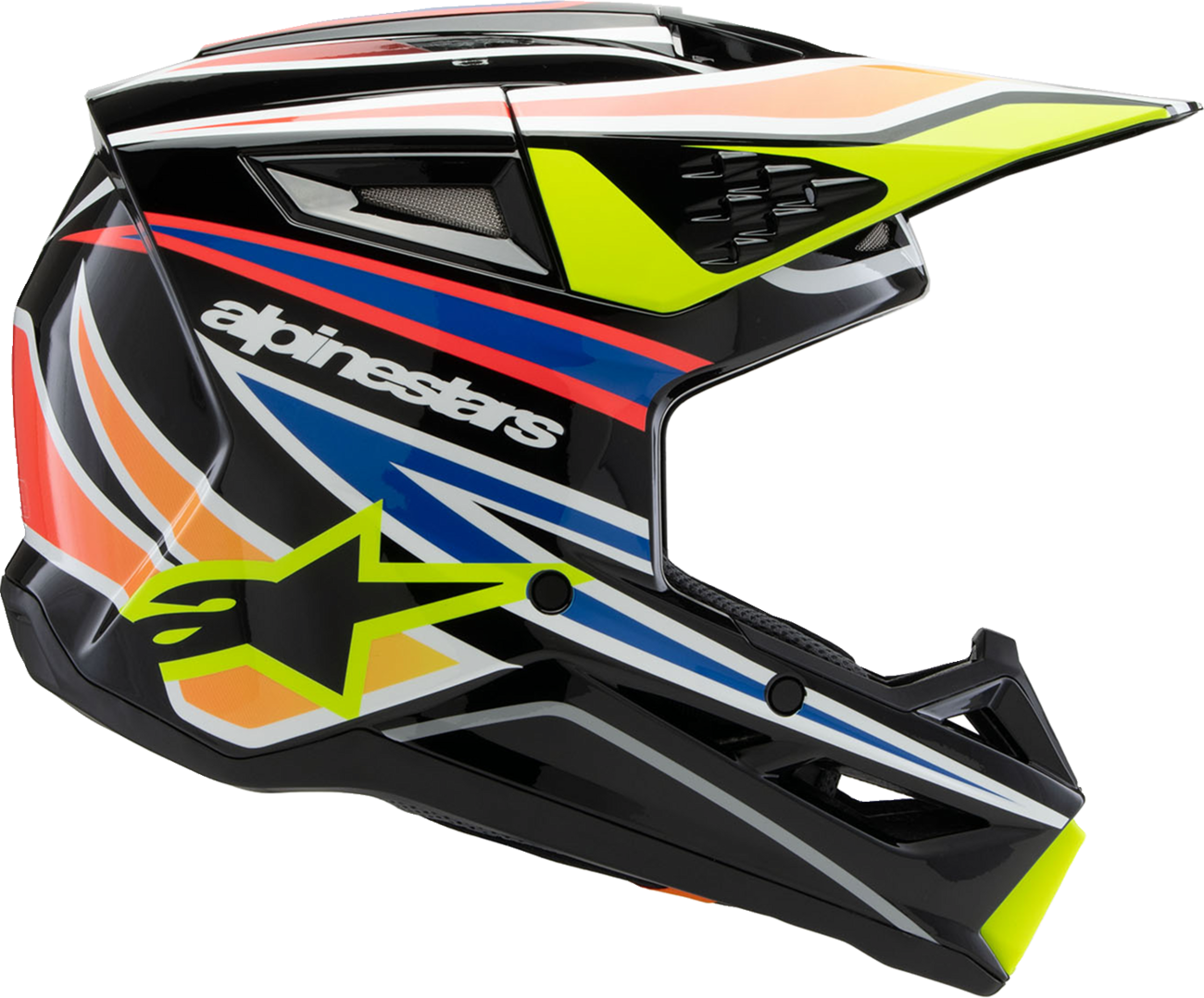 Alpinestars - Youth SM3 Helmet - Wurx - Gloss Black/Yellow Fluo/Blue/Red