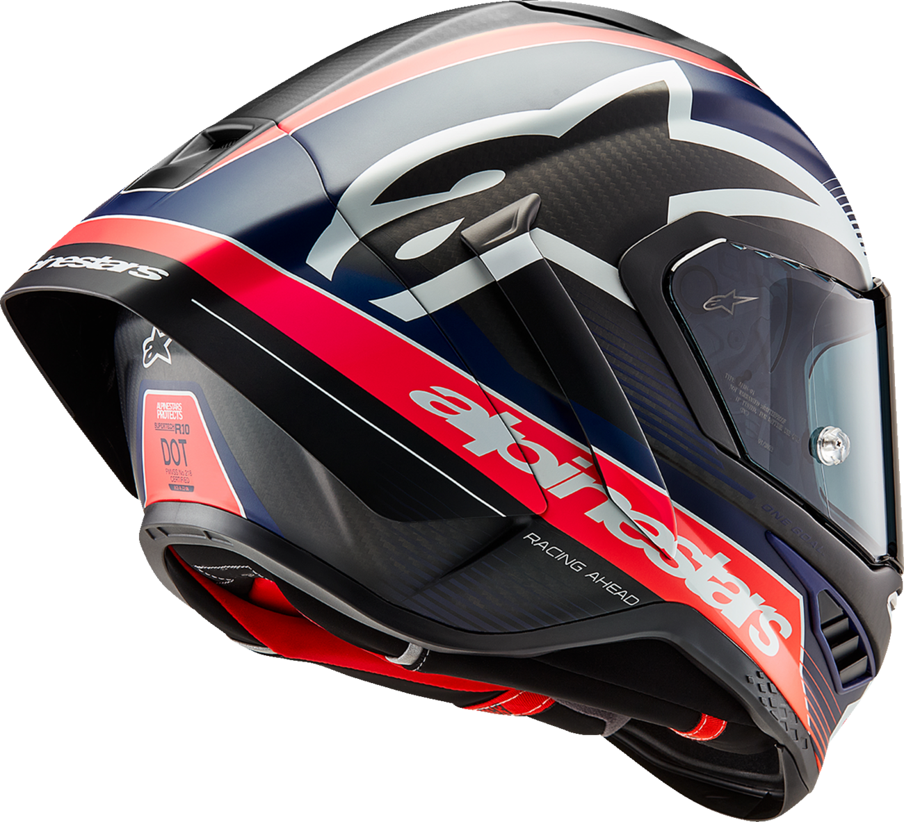 Alpinestars - Supertech R10 Helmet - Team - Matte Black/Carbon Red Fluo/Blue