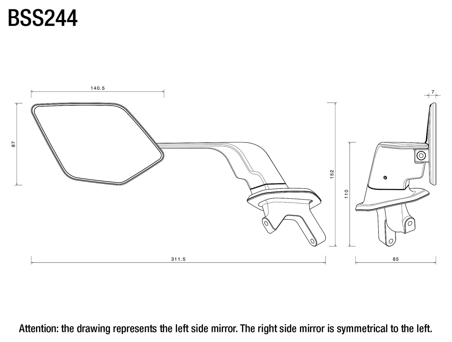 BSS244 - RIZOMA - STEALTH MAX for Supersport (pair)