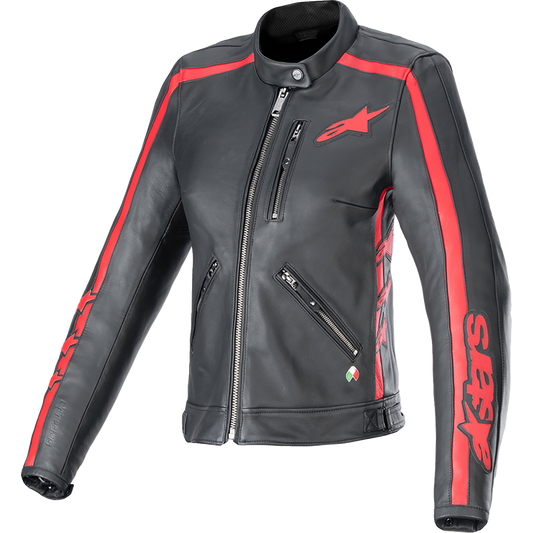 Alpinestars - Stella Dyno Leather Jacket - Black/Haute Red