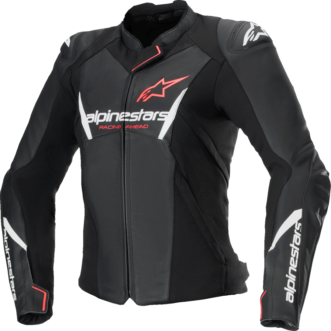 Alpinestars - Stella Faster v3 Leather Jacket - Black/White Fluo/Coral