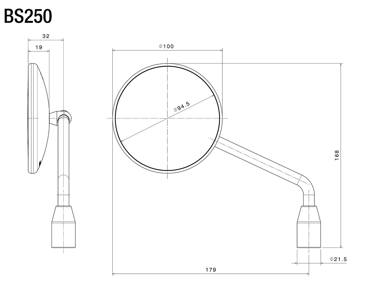 BS250 - RIZOMA - ONE Direct Mount Mirror