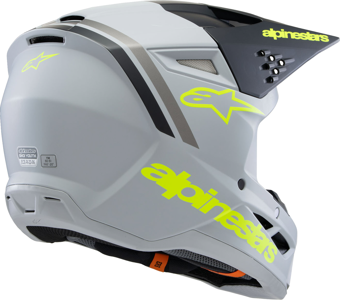 Alpinestars - Youth SM3 Helmet - Radium - Matte Gray/Black/Yellow Fluo