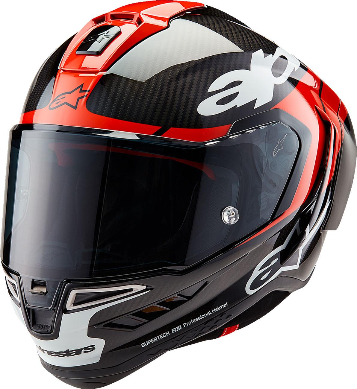 CLOSEOUT OS - Alpinestars - Supertech R10 Helmet - Element - Carbon/Red/White - Size XL