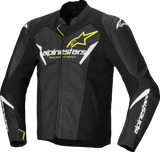Alpinestars - Faster v3 Airflow Leather Jacket - Black/White/Yellow Fluo