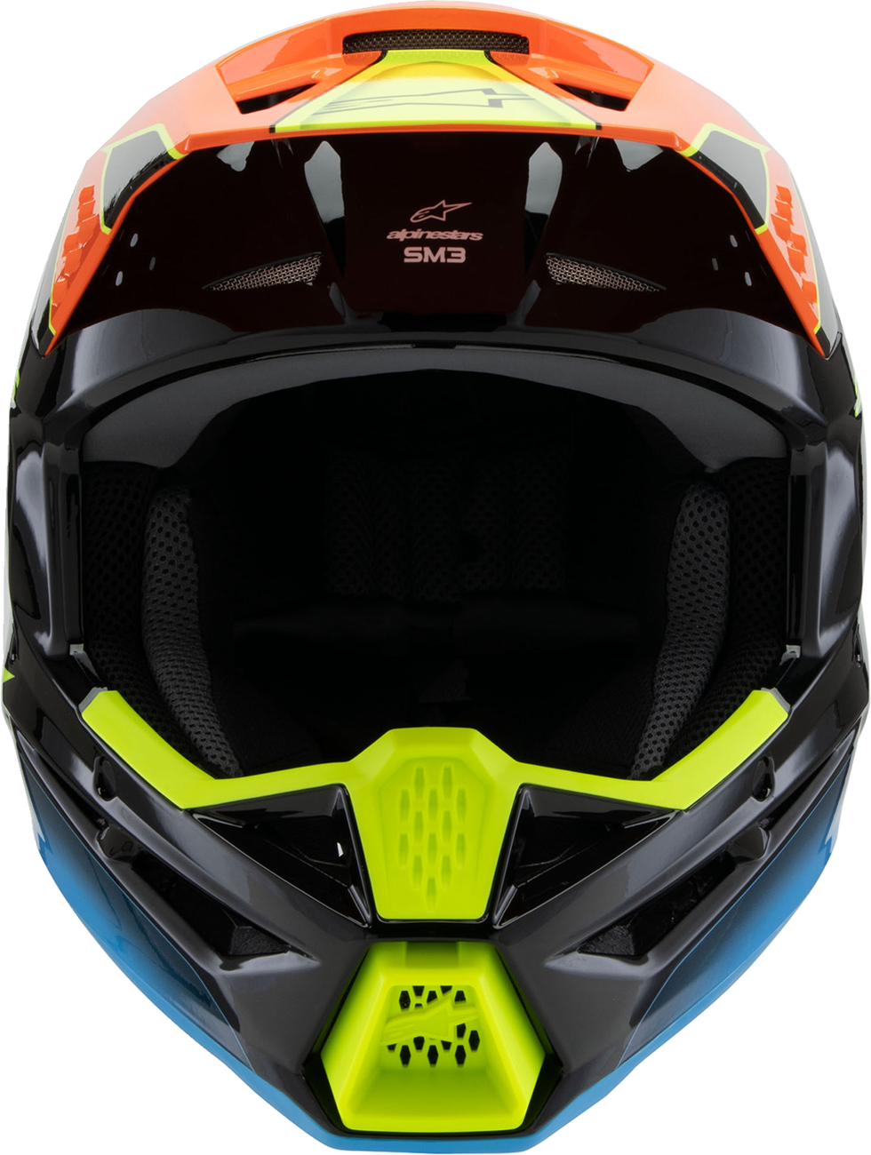 Alpinestars - Youth SM3 Helmet - Fray - Gloss Black/Orange/Yellow Fluo