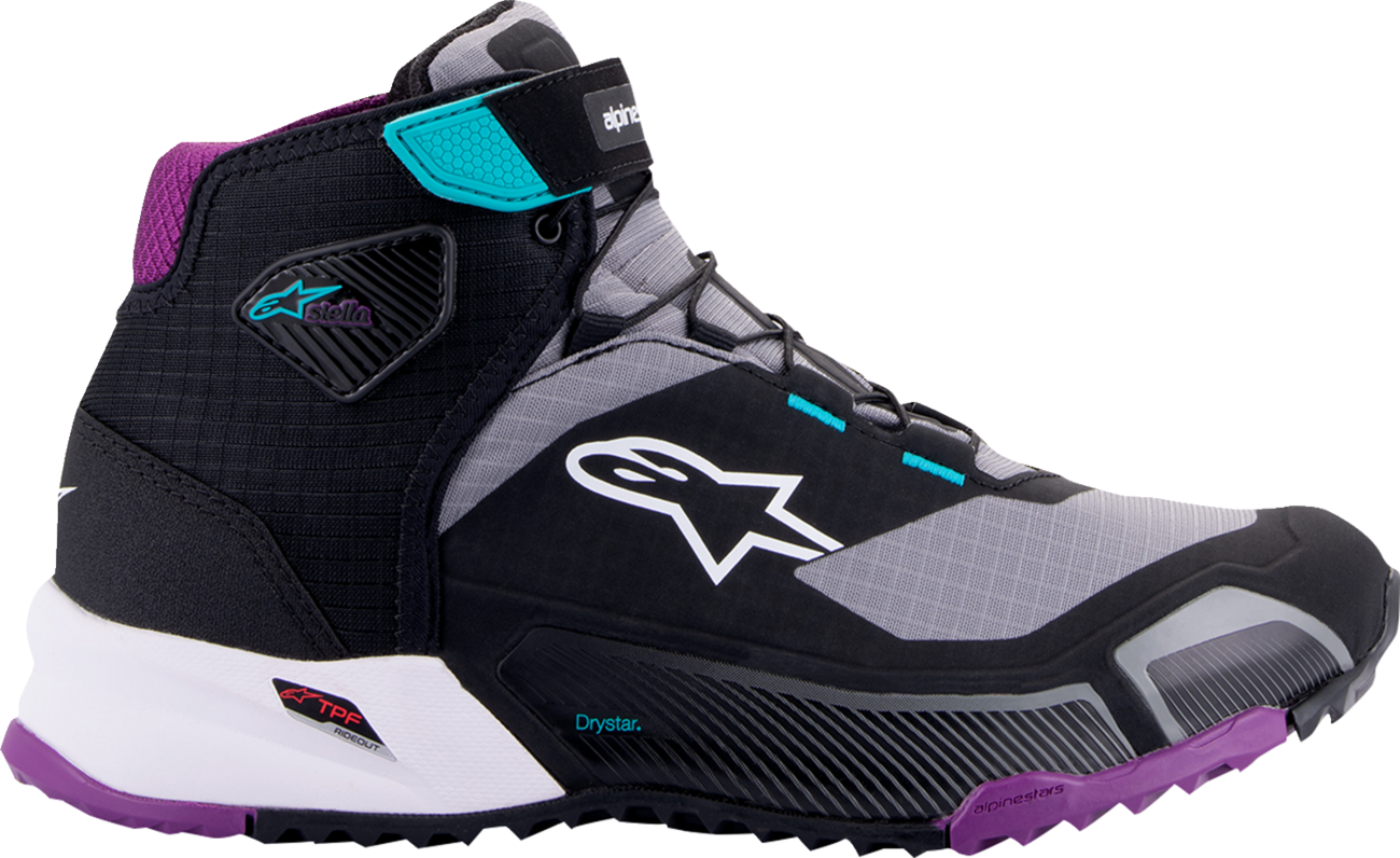 Alpinestars - Stella CR-X Drystar® Shoes - Black/Gray/Teal/Purple