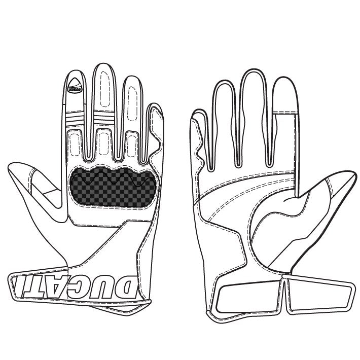 98109251 - Ducati Company C2 2.0 Gloves - Black/Gray/Red