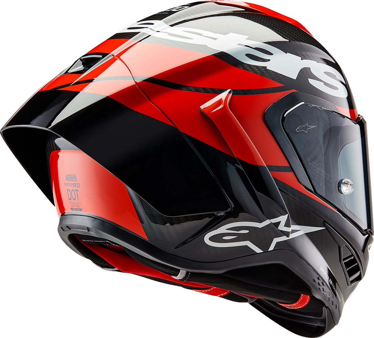 CLOSEOUT OS - Alpinestars - Supertech R10 Helmet - Element - Carbon/Red/White - Size XL