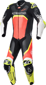 Alpinestars - GP Tech v4 Leather Suit - Black/Red/Yellow Fluorescent