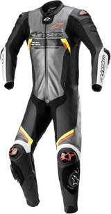 Alpinestars - Missile Ignition v2 1-Piece Leather Suit - Metallic Gray/Black/Yellow/Red Fluo