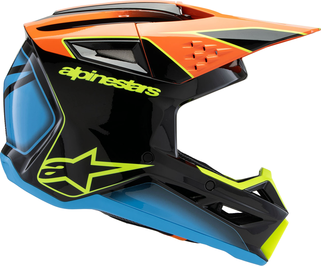 Alpinestars - Youth SM3 Helmet - Fray - Gloss Black/Orange/Yellow Fluo