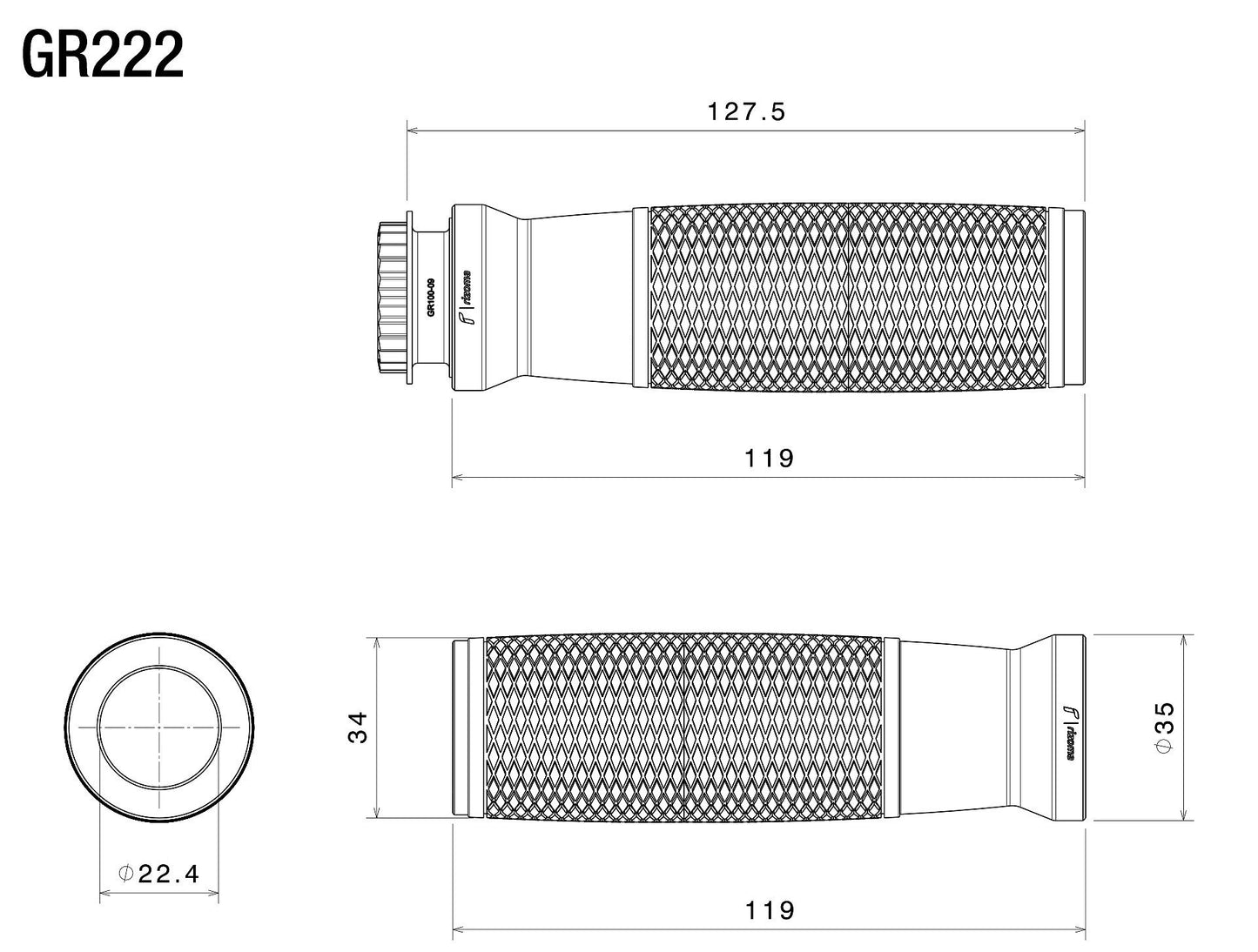 GR222 - RIZOMA - URLO 22 mm grips