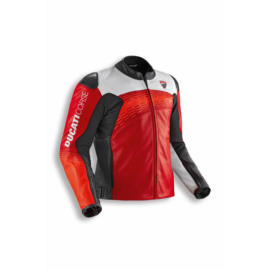 9810930 - Ducati Corse C7 Perforated Leather jacket - RED/WH/BL