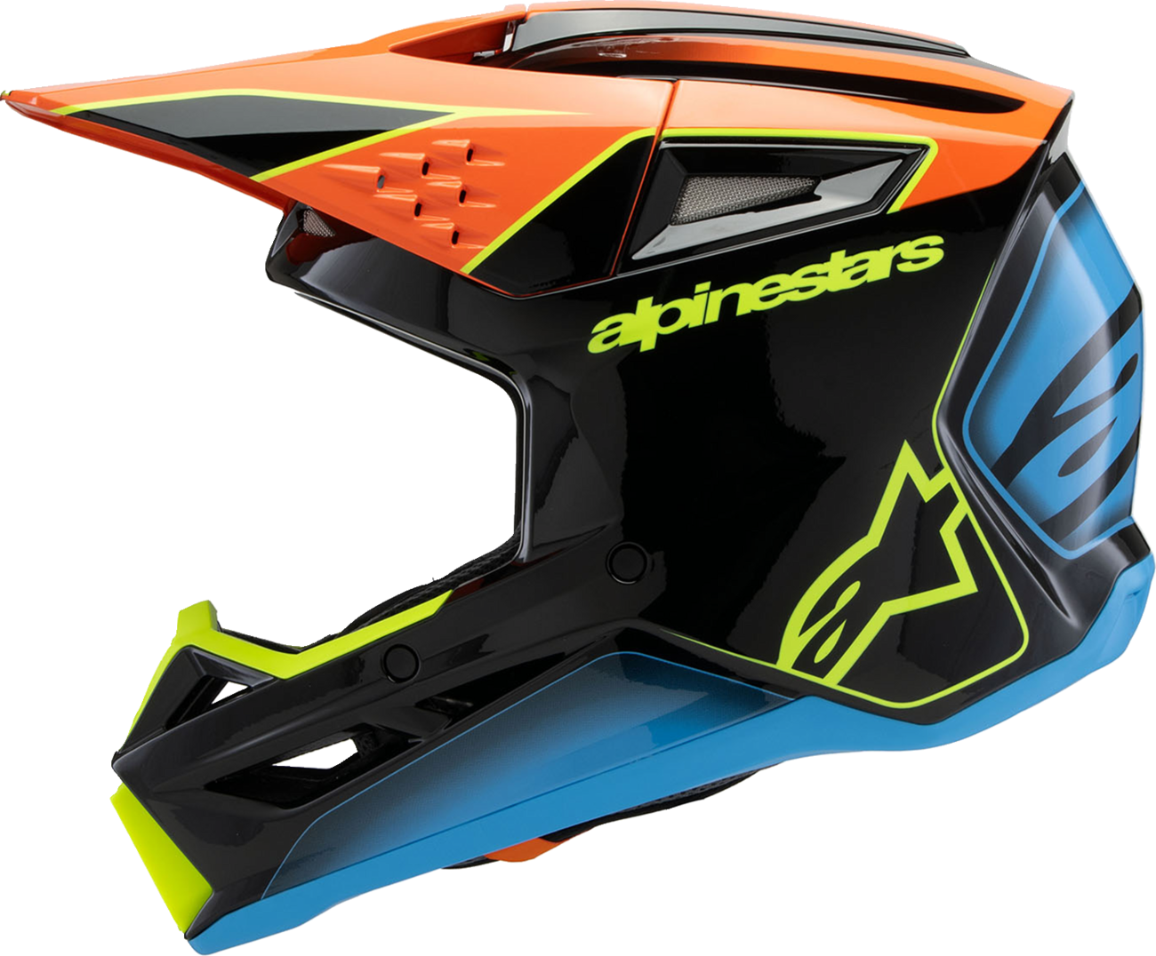 Alpinestars - Youth SM3 Helmet - Fray - Gloss Black/Orange/Yellow Fluo