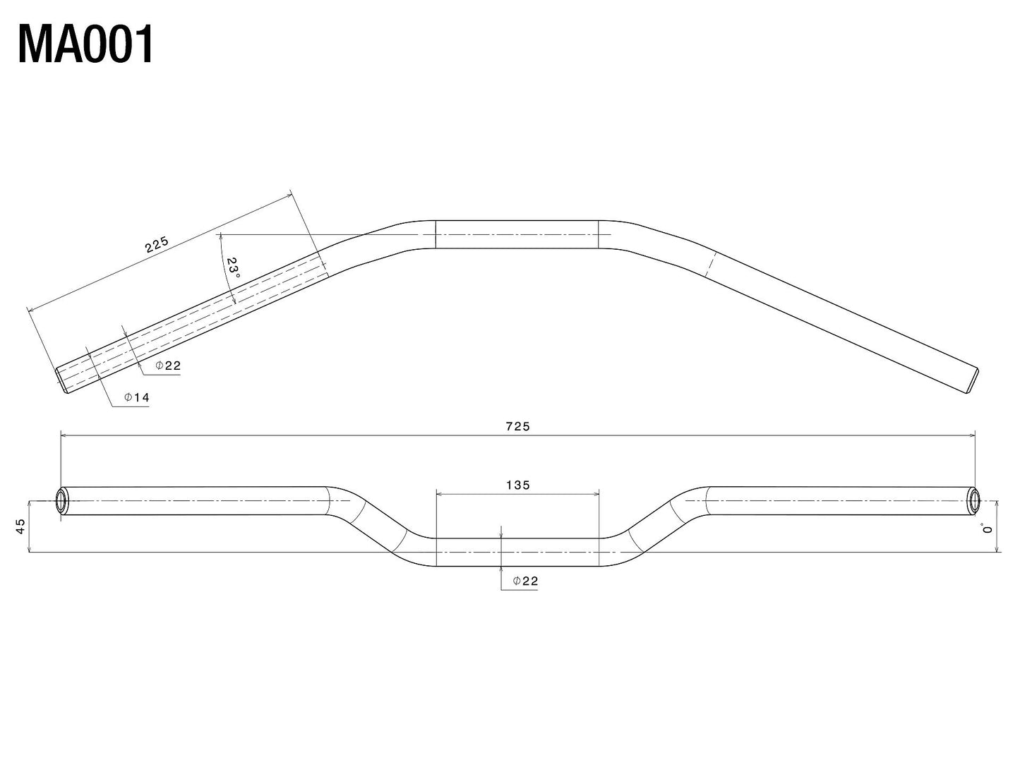 MA001 - RIZOMA - Standard Handlebar - 22mm