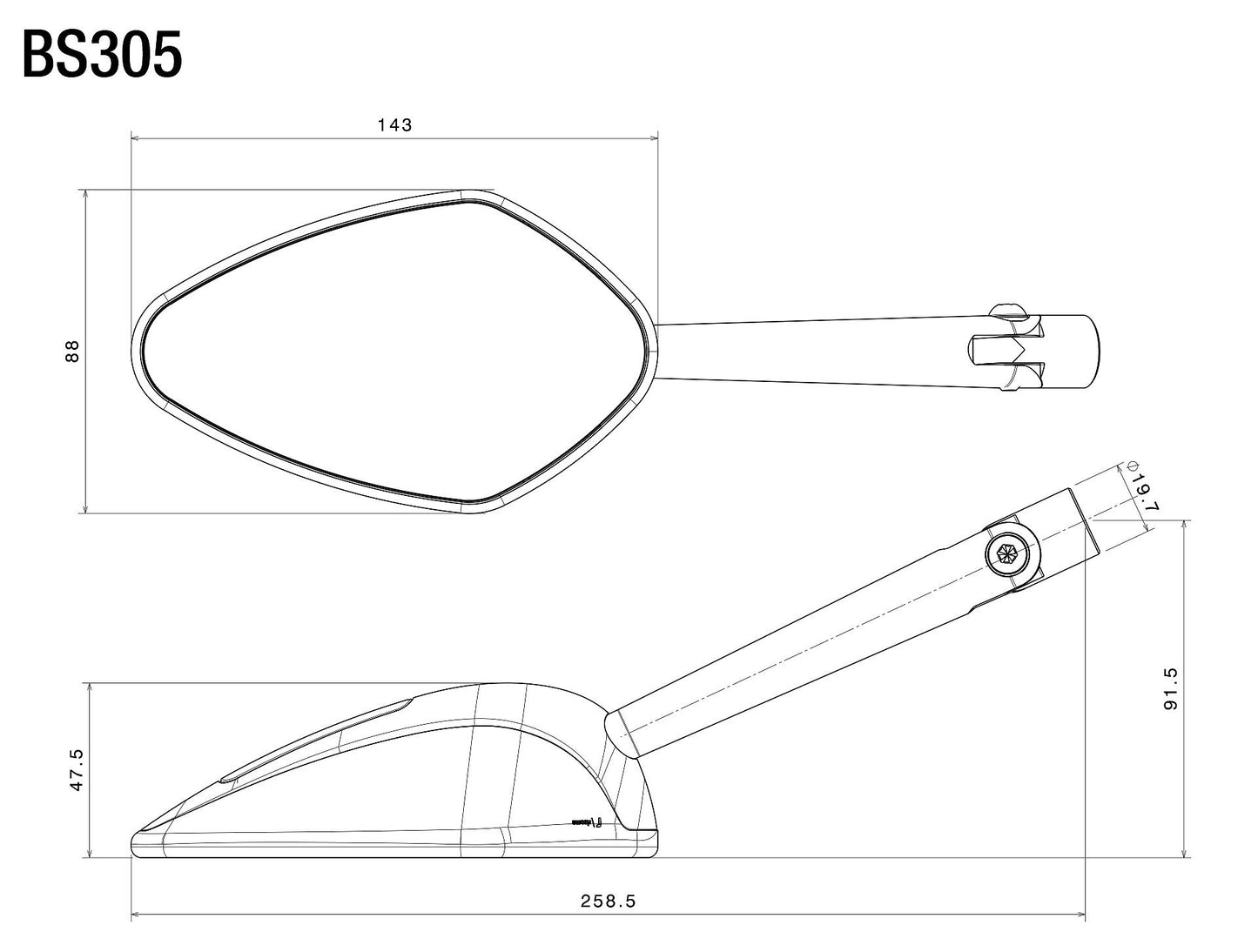BS305 - RIZOMA - Veloce L Sport Mirror