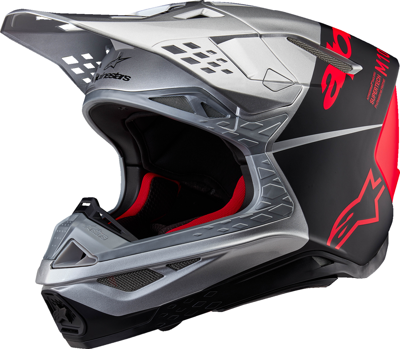Alpinestars - Supertech M10 Helmet - Flood - MIPS® - Gloss Silver/Black/Orange Fluo