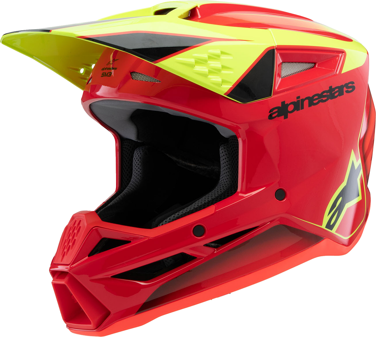 Alpinestars - Youth SM3 Helmet - Fray - Gloss Red/Yellow Fluo/Black