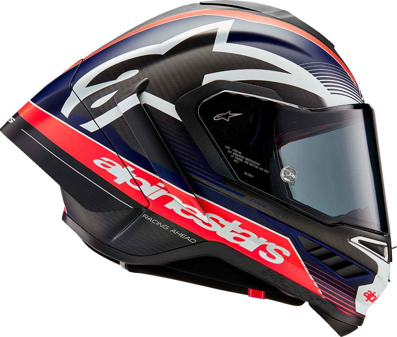 Alpinestars - Supertech R10 Helmet - Team - Matte Black/Carbon Red Fluo/Blue
