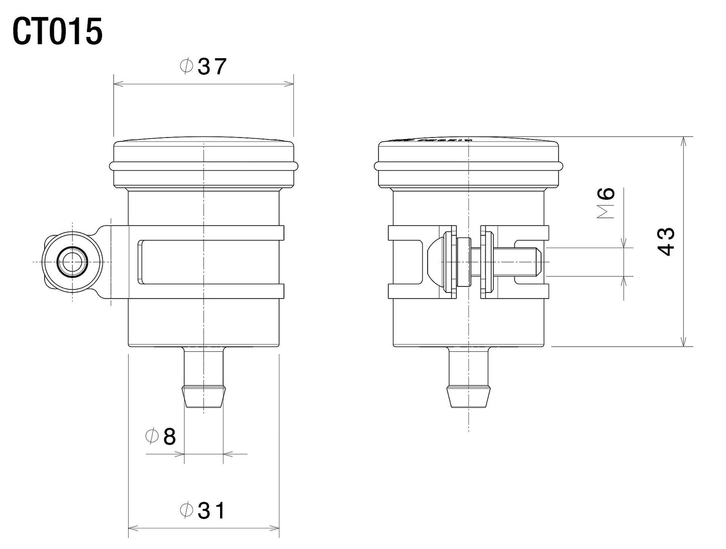 CT015 - RIZOMA - Rear Brake Fluid Reservoir