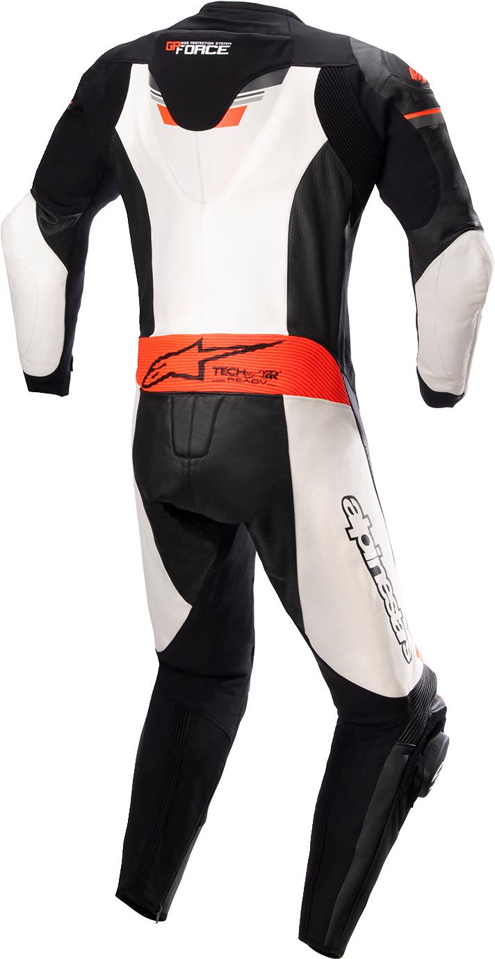 Alpinestars - GP Force Chaser 1-Piece Leather Suit - Black/White/Red Fluo