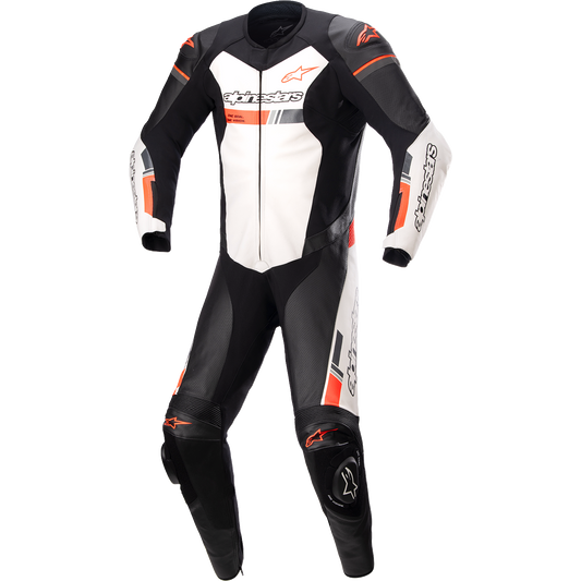 Alpinestars - GP Force Chaser 1-Piece Leather Suit - Black/White/Red Fluo