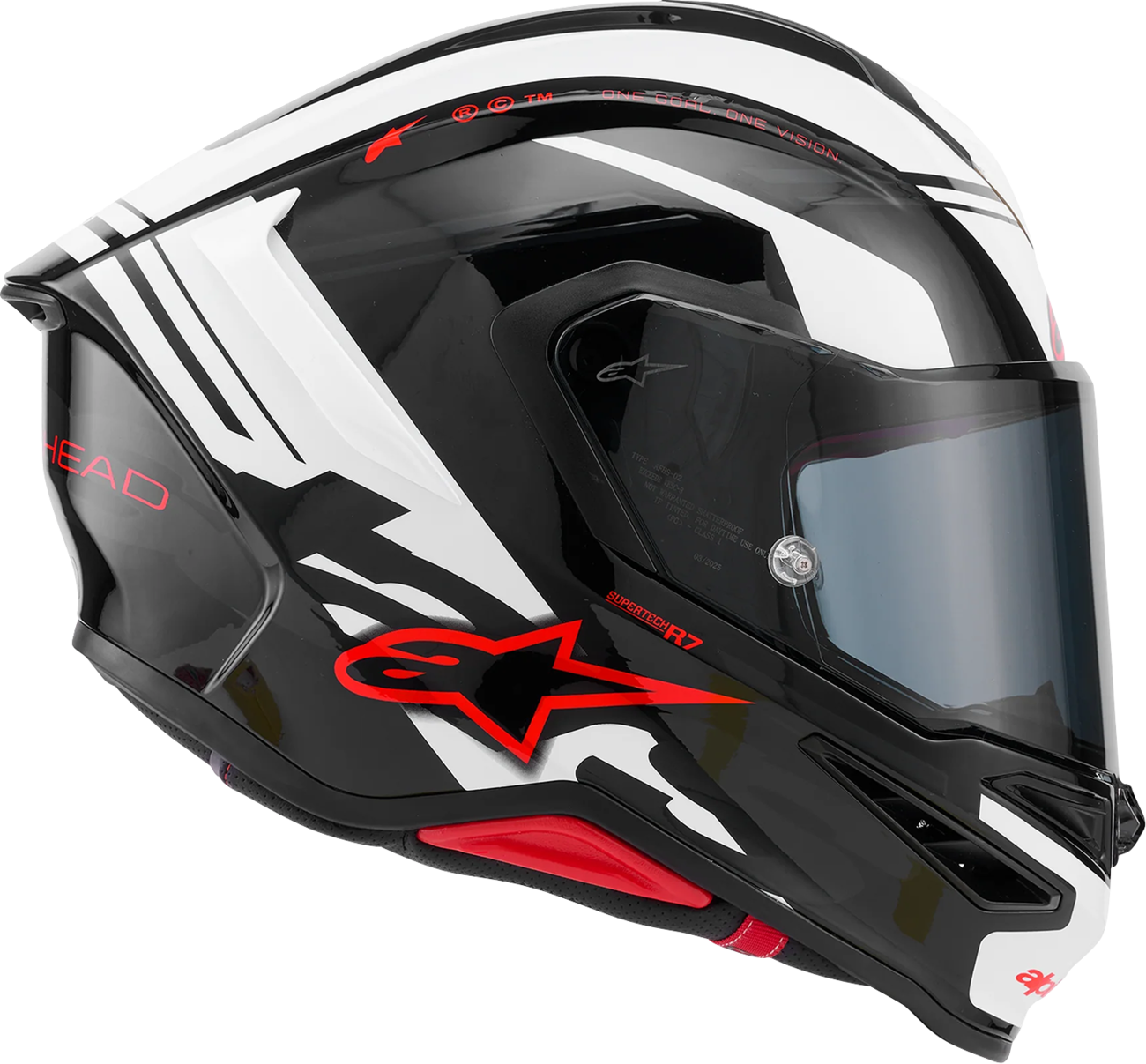 Alpinestars - Supertech R7 Helmet - 22.06 - A-Core - Gloss Black/White/Red