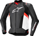 Alpinestars - Missile v3 Leather Jacket - Black/White/Red Fluo