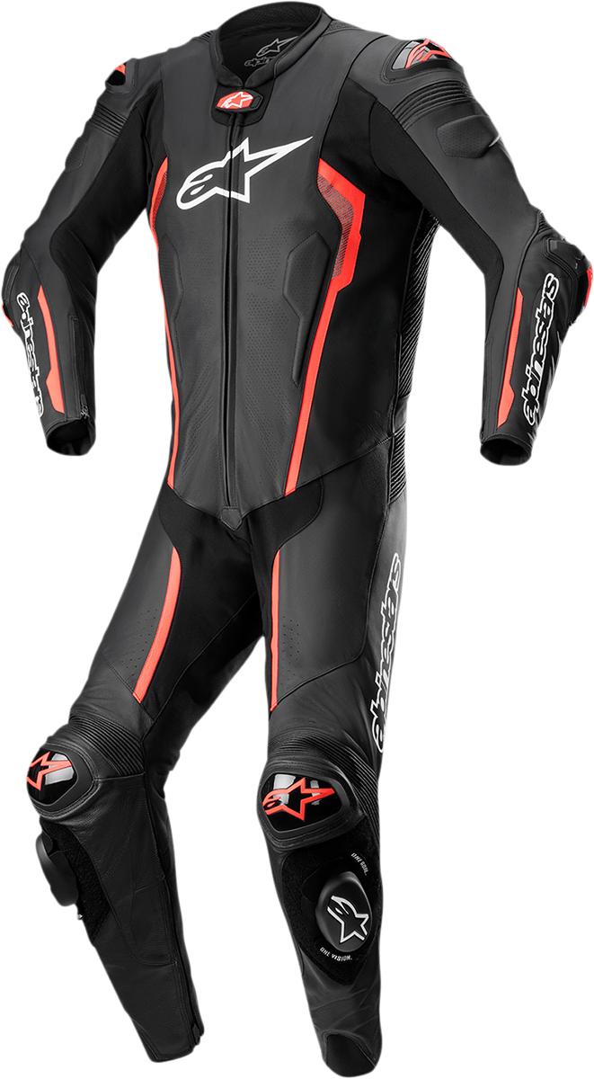 Alpinestars - Missile v2 1-Piece Leather Suit - Black/Red Fluo