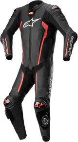 Alpinestars - Missile v2 1-Piece Leather Suit - Black/Red Fluo