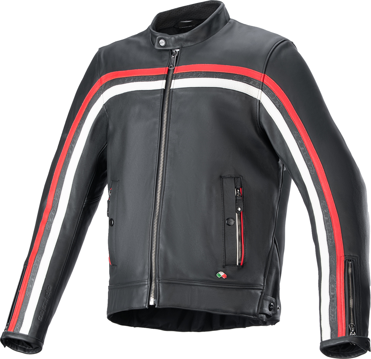 Alpinestars - Dyno Leather Jacket - Black/Ruby Red/Ecru