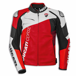 9810745 - Ducati Corse C6 Perforated Leather jacket - Red/White