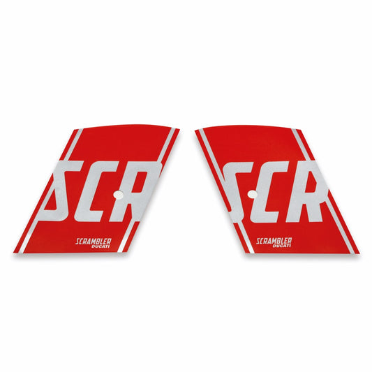 97480231A - SCRAMBLER SIDE PANEL DECALS RED