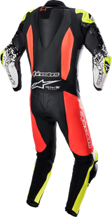 Alpinestars - GP Tech v4 Leather Suit - Black/Red/Yellow Fluorescent