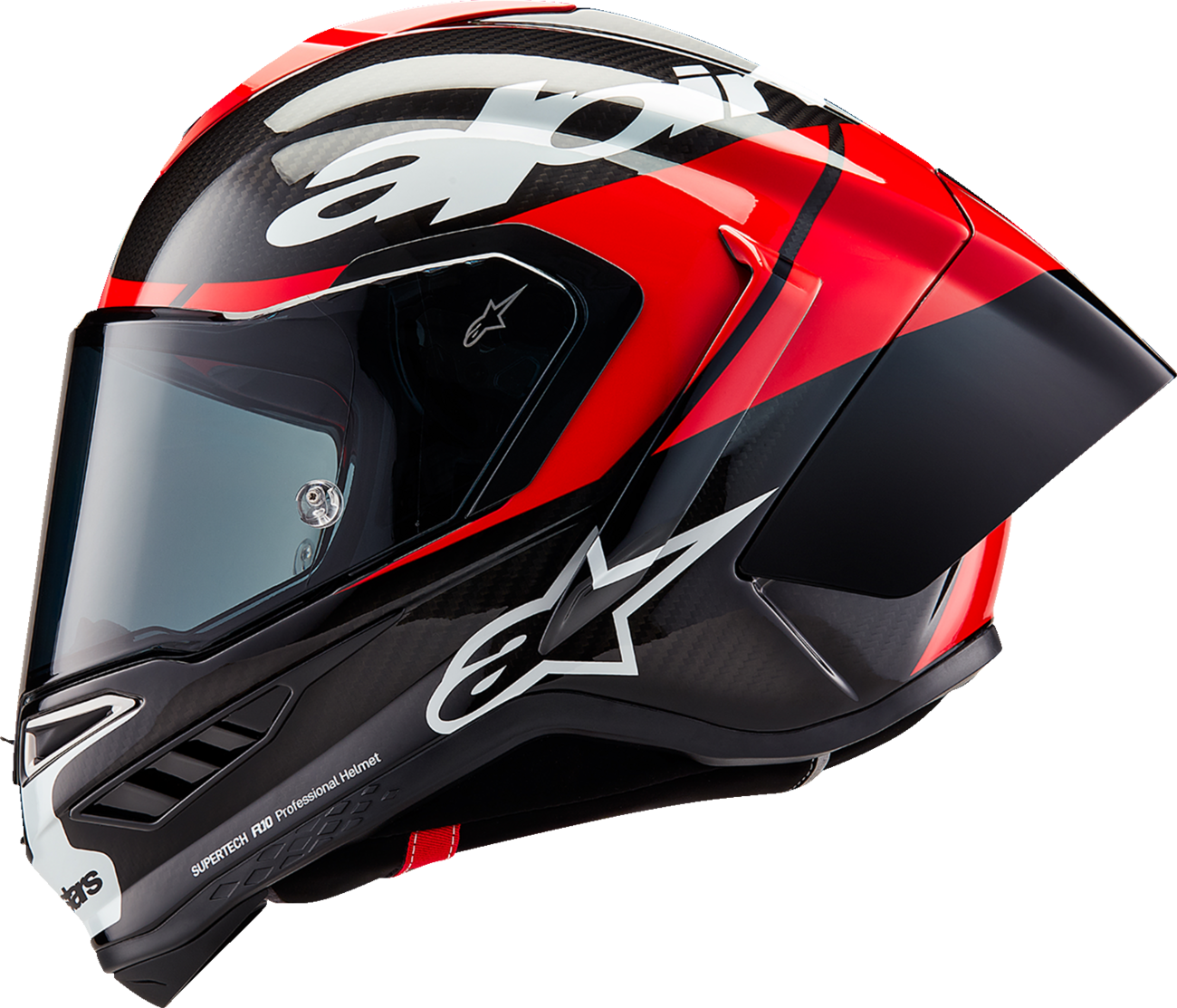 CLOSEOUT OS - Alpinestars - Supertech R10 Helmet - Element - Carbon/Red/White - Size XL