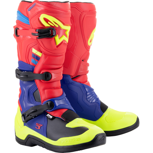 Alpinestars - Tech 3 Boots - Red/Blue/Yellow Fluorescent