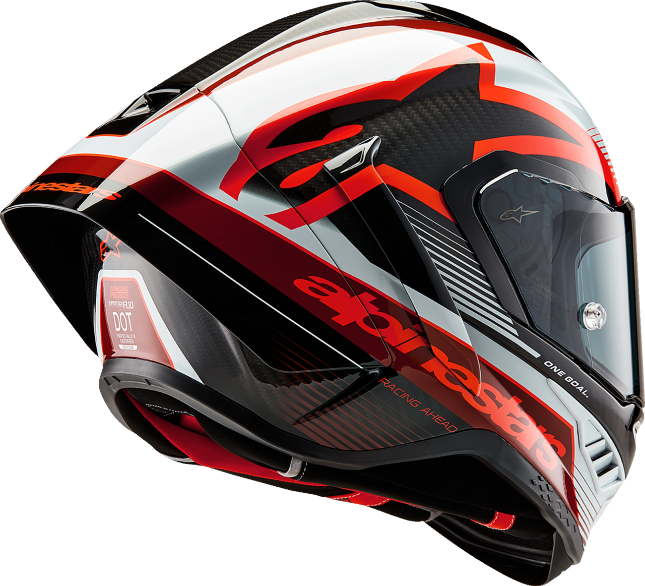 CLOSEOUT OS - Alpinestars - Supertech R10 Helmet - Team - Blk/Red/Wht - Size L