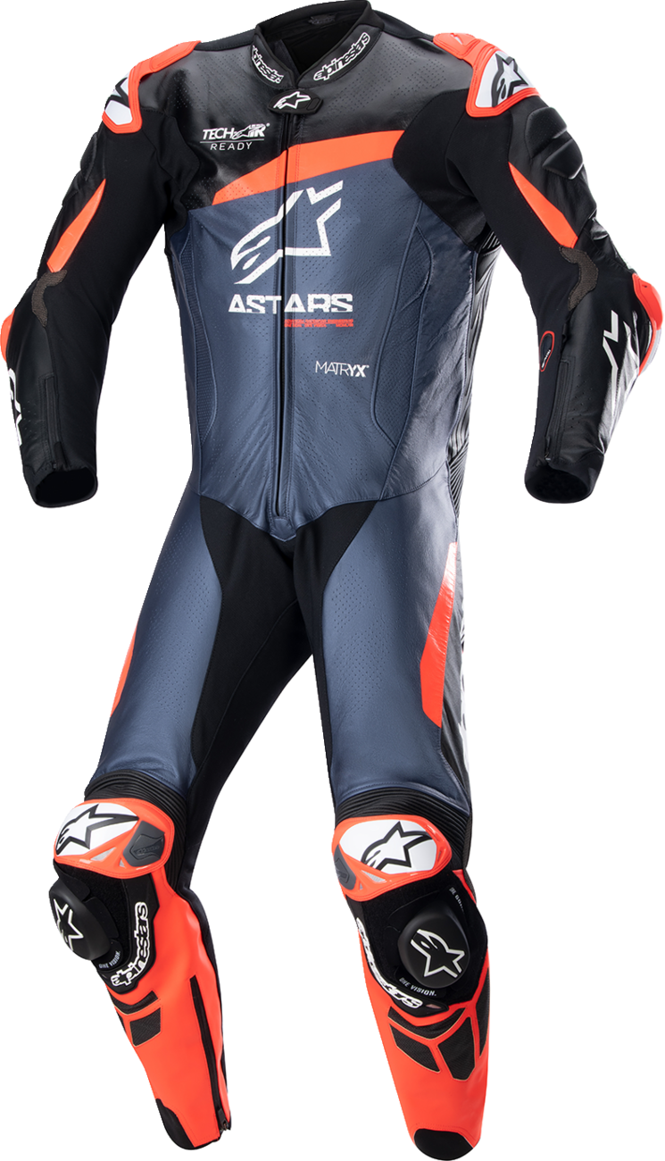 Alpinestars - GP Plus v4 Leather Suit - Black/Red Fluo/Dark Blue