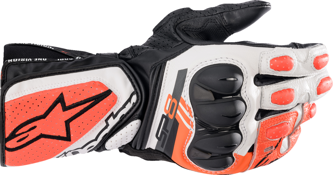Alpinestars - SP-8 V3 Gloves - Black/White/Fluo Red
