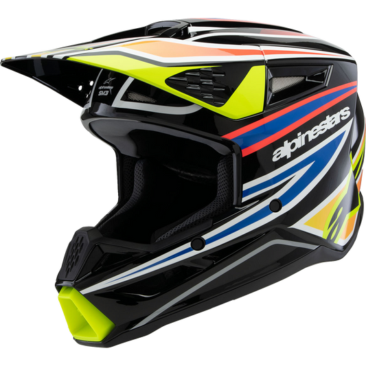 Alpinestars - Youth SM3 Helmet - Wurx - Gloss Black/Yellow Fluo/Blue/Red