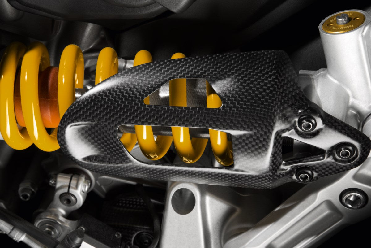 【ドゥカティパフォーマンス】カーボンリアショックカバー【96450711B】 96450711B - Carbon cover for rear shock absorber - SBK – Ducati Omaha