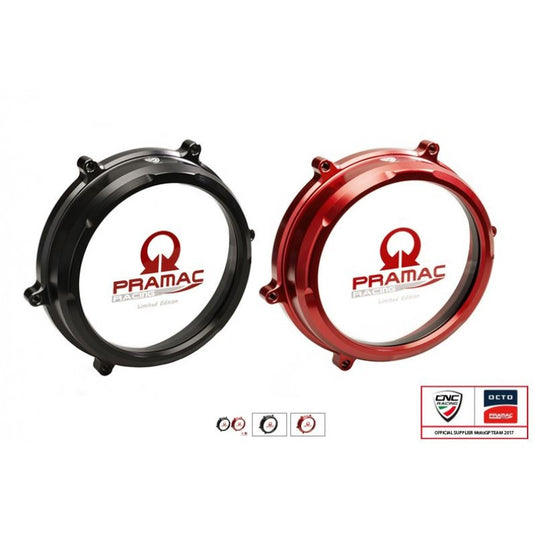 CA202BPR - CNC Racing PRAMAC RACING LIMITED EDITION Clear Wet Clutch Cover for the Ducati Panigale / Streetfighter V2
